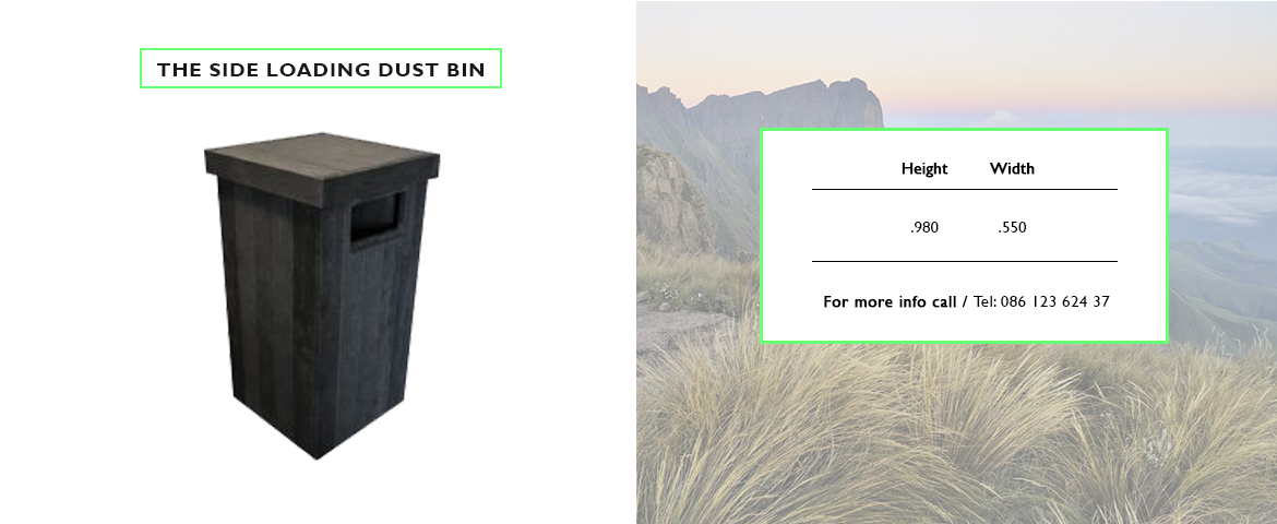 side loading dust bin